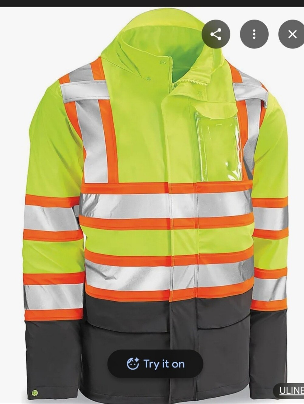 ULLINE High-Visibility Yellow Safety Jacket - 2X-Large